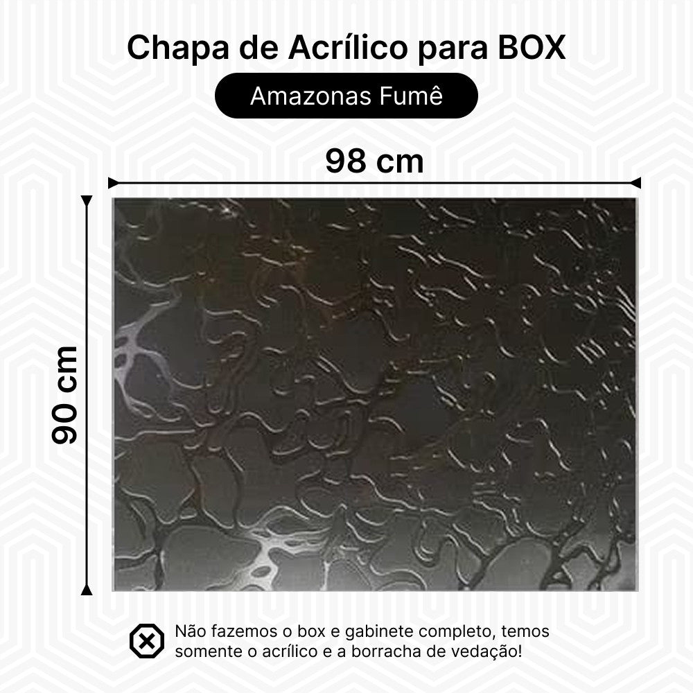 Chapa Para Box, Gabinete De Acrílico 90x98 Amazonas Fumê