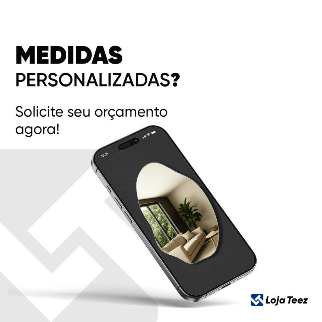 Espelho Orgânico com LED FRIO E QUENTE + FONTE Decorativo 90X60CM