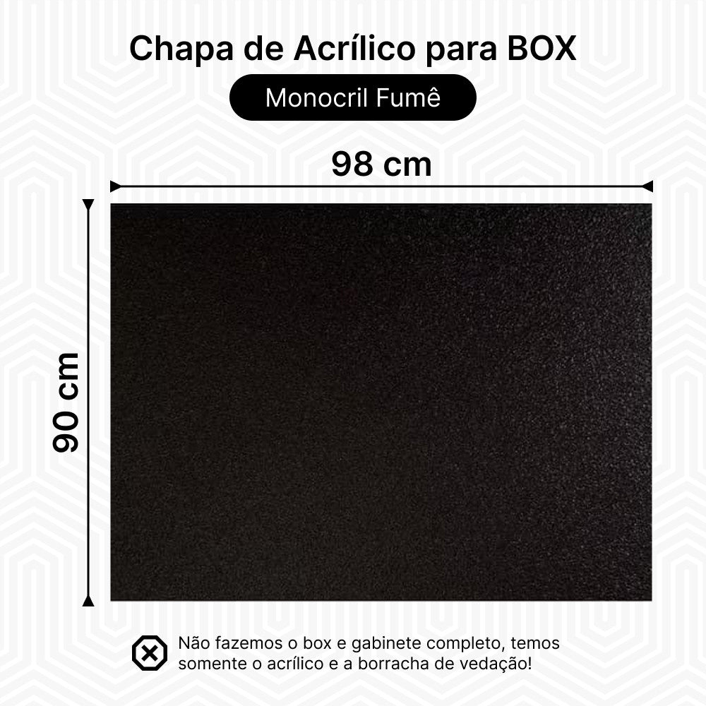 Chapa Para Box, Gabinete De Acrílico 90x98 Monocril Fumê