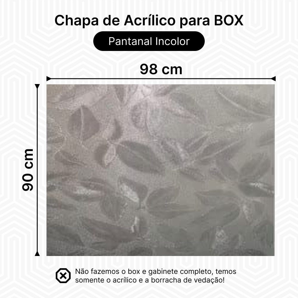 Chapa Para Box, Gabinete De Acrílico 90x98 Pantanal Incolor