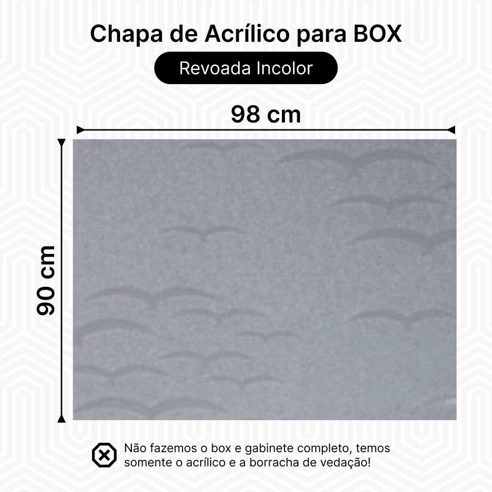 Chapa Para Box, Gabinete De Acrílico 90x98 Revoada Incolor