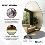 Espelho Decorativo 90x60 Orgânico com Led Quente ou Frio Parede Moderno Sala Fácil de Instalar