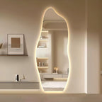 Espelhos Orgânico LED de Salão 110cm x 50cm com Iluminação para Decoração de Parede de Corpo Inteiro Instalação Simples