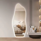 Espelhos Orgânico LED de Salão 110cm x 50cm com Iluminação para Decoração de Parede de Corpo Inteiro Instalação Simples